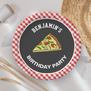 Assiettes En Carton Fête d'anniversaire pour enfants Pizza Mignonne