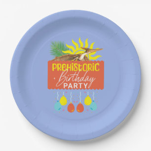 Assiettes En Carton Fête d'anniversaire préhistorique Dinosaure Ptérod