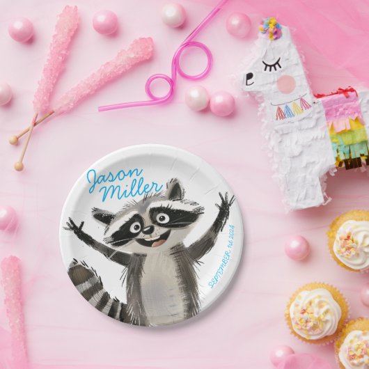 Assiettes En Carton Fête d'anniversaire Racon pour babY 1 (Fête)