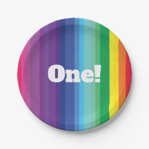 Assiettes En Carton Fête d'anniversaire Rainbow