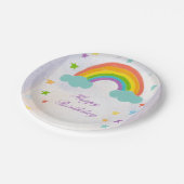 Assiettes En Carton Fête d'anniversaire Rainbow (Angle)