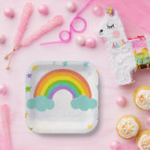 Assiettes En Carton Fête d'anniversaire Rainbow (Fête)