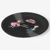 Assiettes En Carton Fête d'anniversaire Retro Sock Hop (Angle)