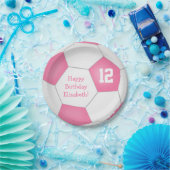 Assiettes En Carton fête d'anniversaire rose blanc (Fête)