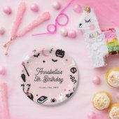 Assiettes En Carton Fête d'anniversaire rose d'Halloween (Fête)
