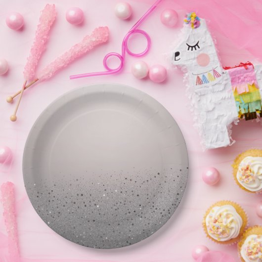 Assiettes En Carton Fête d'anniversaire rose poudré scintillant pour S (Fête)