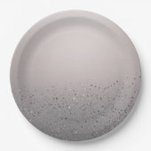 Assiettes En Carton Fête d'anniversaire rose poudré scintillant pour S (Devant)