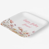 Assiettes En Carton Fête d'anniversaire rose simple (Angulaire)