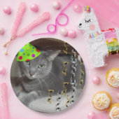 Assiettes En Carton Fête d'anniversaire Russe Bleu Chat (Fête)