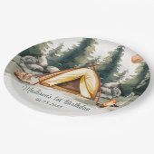 Assiettes En Carton Fête d'anniversaire rustique de Camping Mountain (Angle)