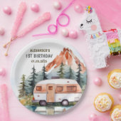 Assiettes En Carton Fête d'anniversaire rustique de Camping Mountain (Fête)