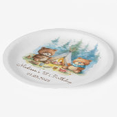 Assiettes En Carton Fête d'anniversaire rustique de Camping Mountain (Angle)