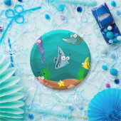 Assiettes En Carton Fête d'anniversaire sous-marine (Fête)