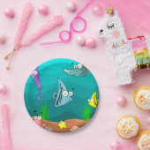 Assiettes En Carton Fête d'anniversaire sous-marine (Fête)