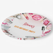Assiettes En Carton Fête d'anniversaire spa beauté et maquillage (Angle)