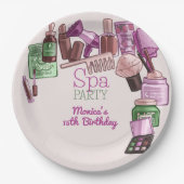 Assiettes En Carton Fête d'anniversaire spa de beauté (Devant)