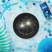 Assiettes En Carton Fête d'anniversaire Sparklers sur Plaque de papier (Fête)