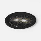 Assiettes En Carton Fête d'anniversaire Sparklers sur Plaque de papier (Angle)