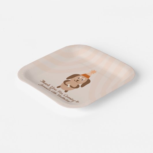 Assiettes En Carton Fête d'anniversaire super aux chiots (Angulaire)