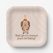 Assiettes En Carton Fête d'anniversaire super aux chiots (Recto)