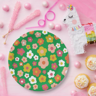 Assiettes En Carton Fête d'anniversaire super Daisies Floral PERSONNAL