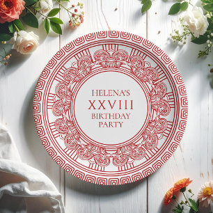 Assiettes En Carton Fête d'anniversaire sur le thème de la déesse grec