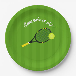 Assiettes En Carton Fête d'anniversaire sur le thème du tennis personn
