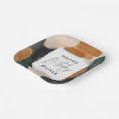 Assiettes En Carton Fête d'anniversaire Terre cuite verte Décor abstra (Angulaire)