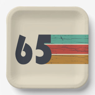 Assiettes En Carton Fête d'anniversaire thème année 1965
