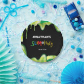 Assiettes En Carton Fête d'anniversaire verte de garçons de boue (Fête)