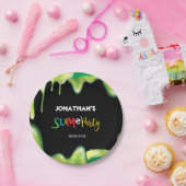 Assiettes En Carton Fête d'anniversaire verte de garçons de boue (Fête)