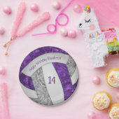 Assiettes En Carton fête d'anniversaire violet gris girly (Fête)