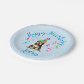 Assiettes En Carton Fête d'anniversaire Yorkie (Angle)