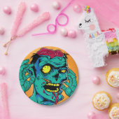Assiettes En Carton Fête d'anniversaire Zombie Halloween Enfants (Fête)