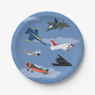 Assiettes En Carton Fête d'avion et de jet pour enfants