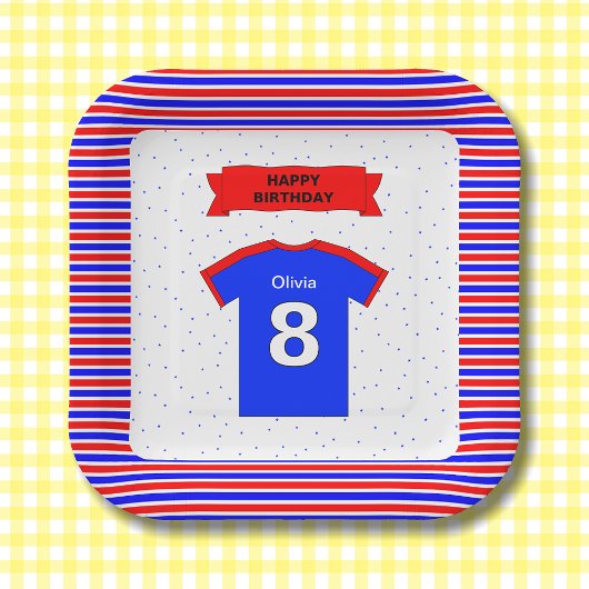 Assiettes En Carton fête de 8e anniversaire filles garçons ajouter nom