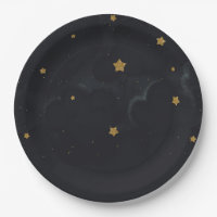 Fête de Baby Shower Ciel de Nuit Sombre Étoiles No