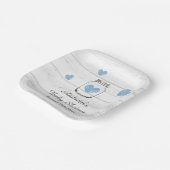 Assiettes En Carton Fête de baby shower du garçon en bois rustique (Angulaire)