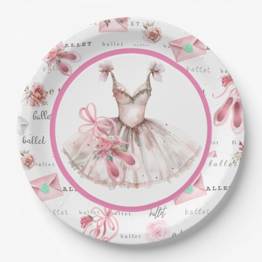 Assiettes En Carton Fête de ballet (Devant)