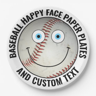 Assiettes En Carton Fête de baseball sur mesure YEUX BLEUS Joyeux Visa
