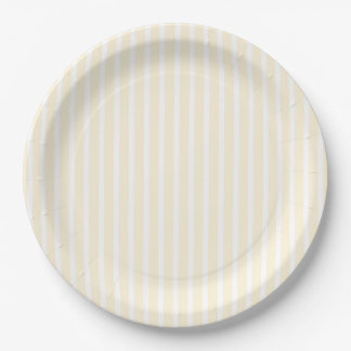 Assiettes En Carton Fête de bébé à rayures jaunes et blanches aquarell