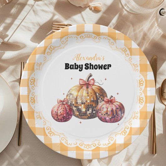 Assiettes En Carton Fête de bébé Disco Pumpkin Patch
