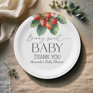 Assiettes En Carton Fête de Bébé Frais de Fraise Douce Marché
