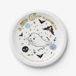 Assiettes En Carton Fête de bébé garçon Halloween Fantôme Little Boo