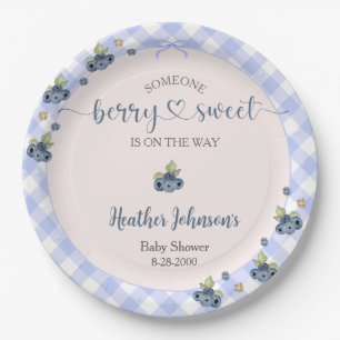 Assiettes En Carton Fête de bébé garçon sucré myrtille