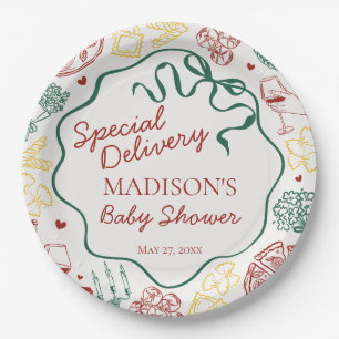Assiettes En Carton Fête de bébé Livraison Spéciale Pâtes Italiennes