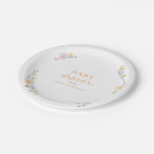 Assiettes En Carton Fête de bébé script fleurs boho botaniques  (Angle)