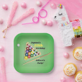 Assiettes En Carton Fête de billard Green and Black (Fête)