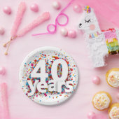 Assiettes En Carton fête de célébration de 40 ans (Fête)