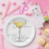 Assiettes En Carton Fête de champagne de Brunch nuptial minimal (Fête)